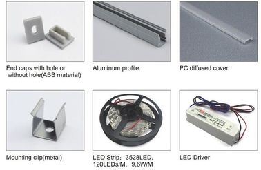 Profilo di alluminio finito anodizzato del LED per il negozio/cucina/domestico, servizio del ODM dell'OEM