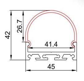 AL4542 ha condotto l'estrusione di alluminio della luce di striscia/profilo principale trasparente dell'alluminio della striscia