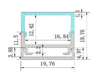 Profili di alluminio dell'estrusione di forma LED di U, diffusore latteo per le strisce principali, profili di alluminio del LED per i depositi
