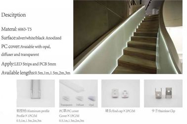 Manica di alluminio della striscia principale 5mm/profili di alluminio su ordinazione per illuminazione principale