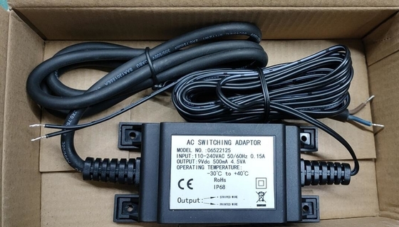Trasformatore impermeabile all'aperto, alimentazione elettrica, adattatore impermeabile del commutatore di 9Vdc 500mah 4.5W IP68 per il rubinetto