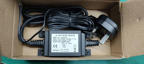 Trasformatore impermeabile all'aperto, alimentazione elettrica, adattatore impermeabile del commutatore di 9Vdc 500mah 4.5W IP68 per il rubinetto